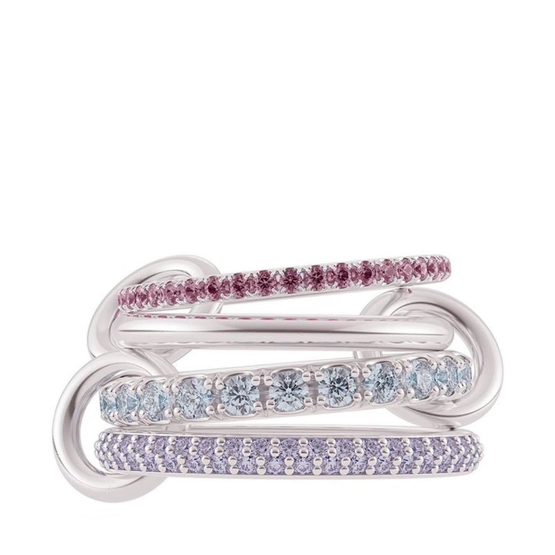 Popular Light Luxury High-End Copper Inlaid Zircon Interlocking Ring Creative Personality Trendy Hand Jewelry - Image 4